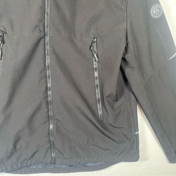 Michael Kors Black Soft Shell Hooded Jacket Size Large - Picture 11 of 16